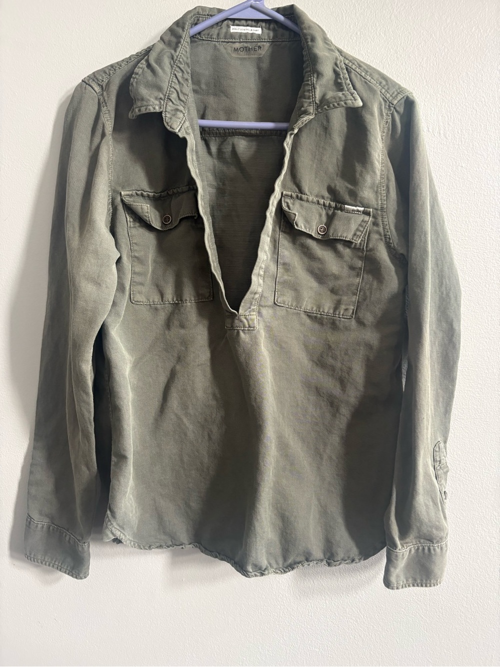 MOTHER Olive Green Utility Shirt
